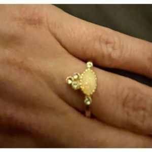 Stunning VINTAGE MULTICOLOR OPAL SAPPHIRE N ROSE GOLD RING